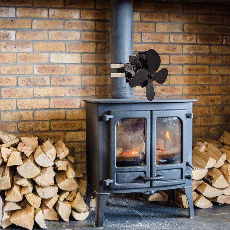 Thermodynamic Wall Mounted Fireplace Fan - no Magnets - Blue