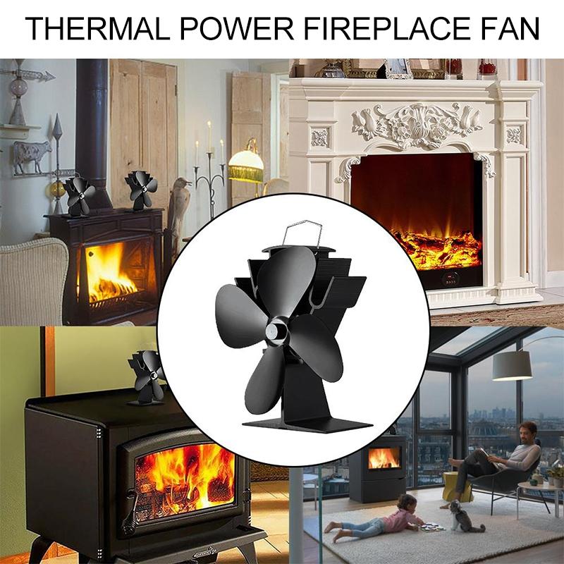 Eco-friendly Heat Powered Stove Fan for Wood / Gas / Pellet Stoves - White