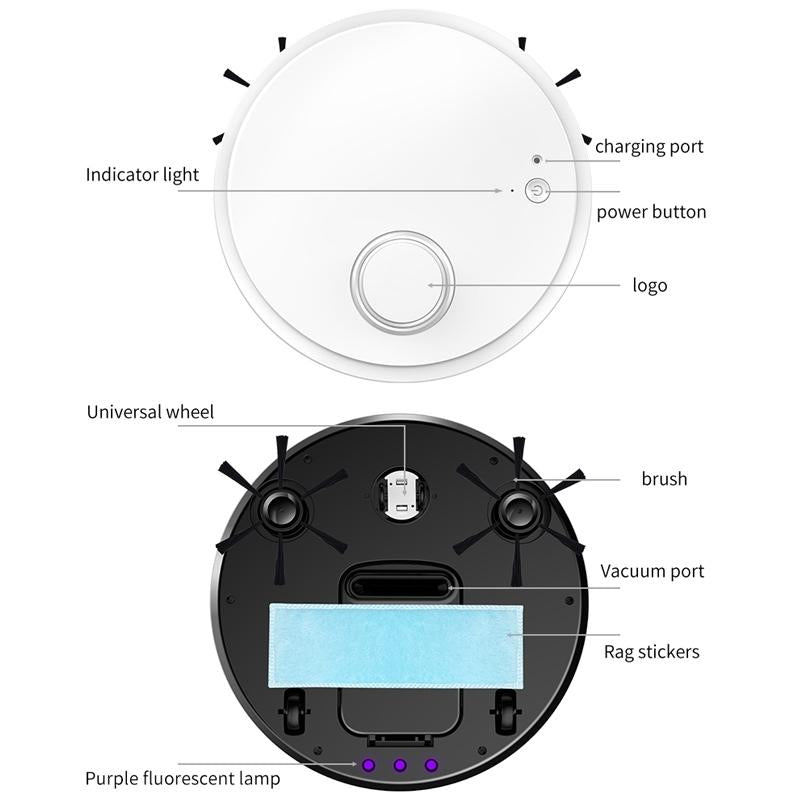 Intelligent Usb Charging Sweeping Robot - White