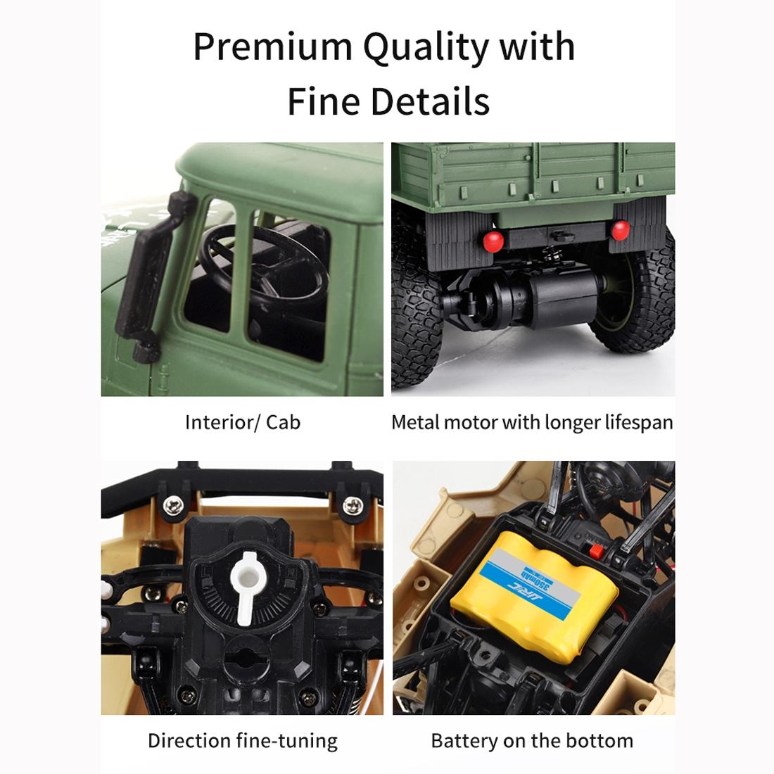 2.4ghz 4ch Rc Dongfeng 8 Six-wheeled Armor Truck Toy - Yellow
