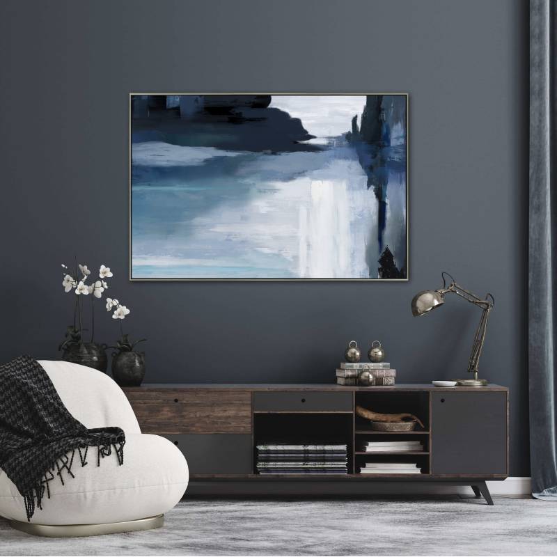 Baby Blue Framed Canvas 120x80cm