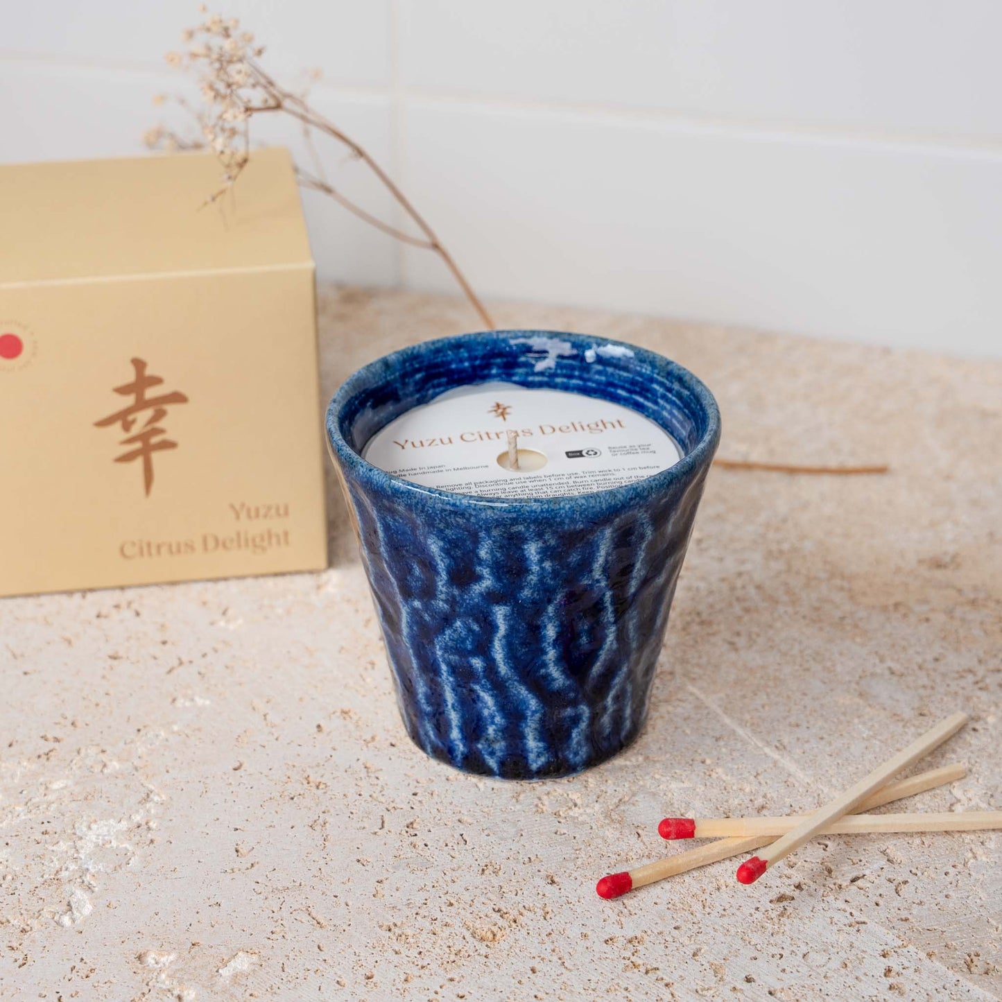 Candle Wood Sage Sea Salt Blue Ceramic 180g