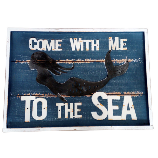 Come w Me to The Sea Wall Art 61cm