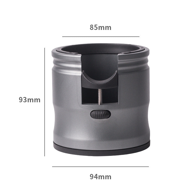 Dark Grey Round Professional Aluminum Espresso Tamping Station - Adjustable Portafilter Holder Stand