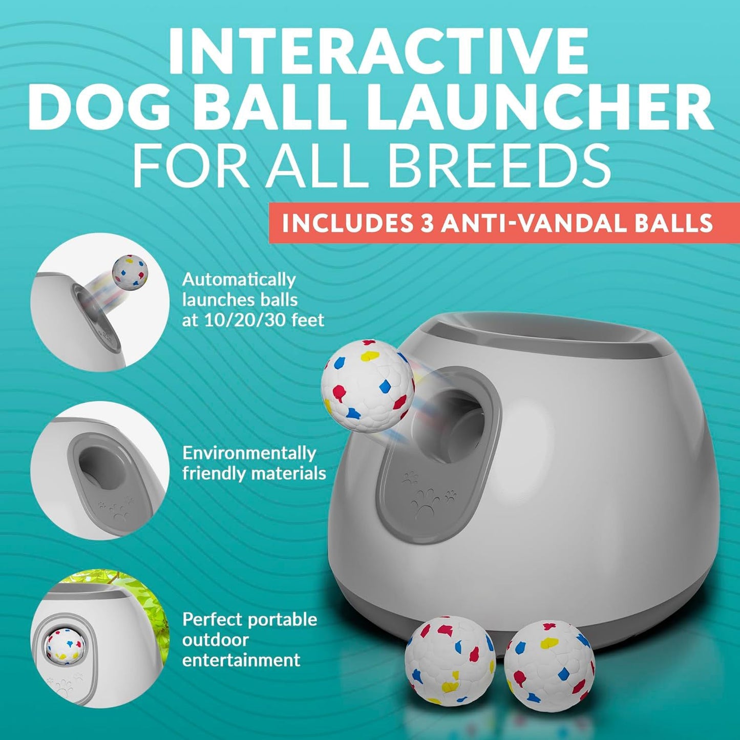 Automatic Dog Ball Launcher with Adjustable Distance - balls not included(blue)