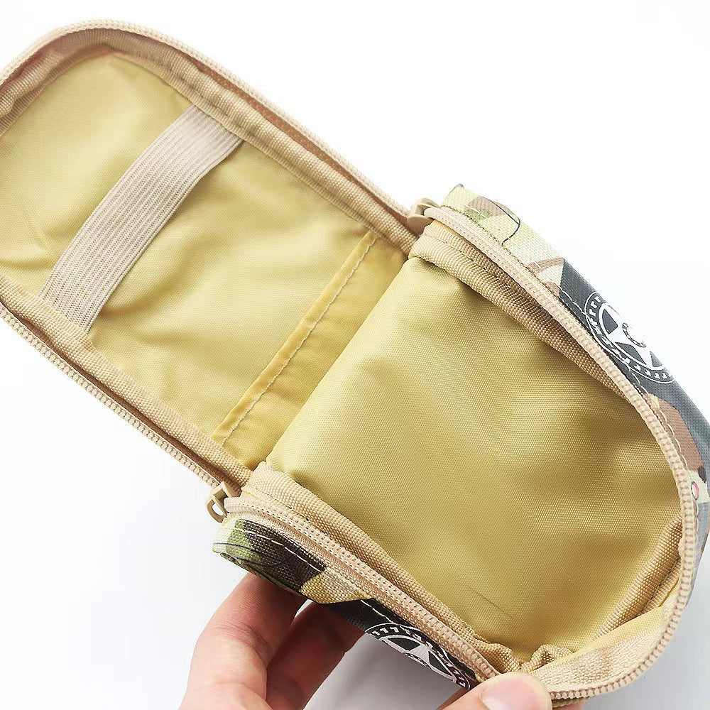 Three-piece camouflage pencil case - school supplies for students