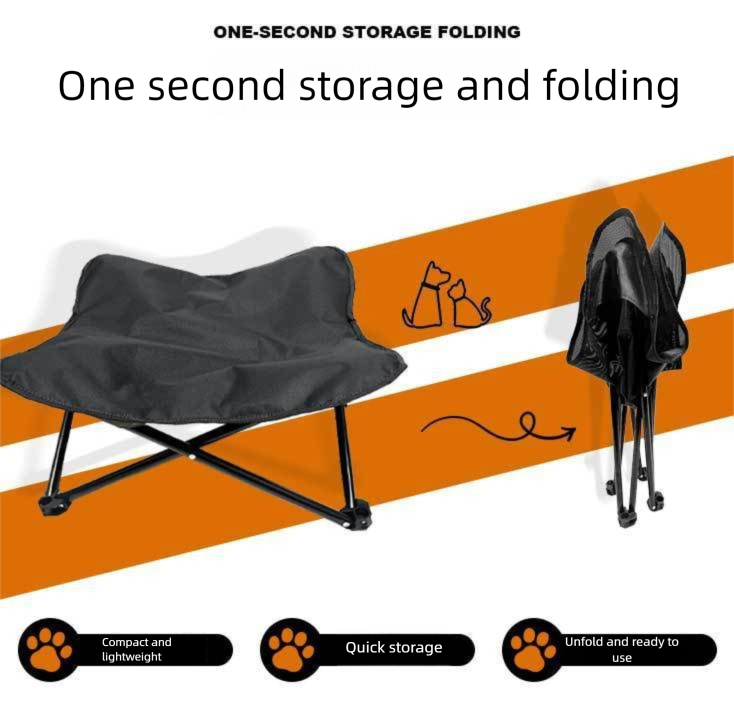 Bright Green Elevated Comfort Pet Bed - Portable & Foldable Dog Cat Cot - Durable 600D Oxford Fabric, Washable Cover, All Seasons