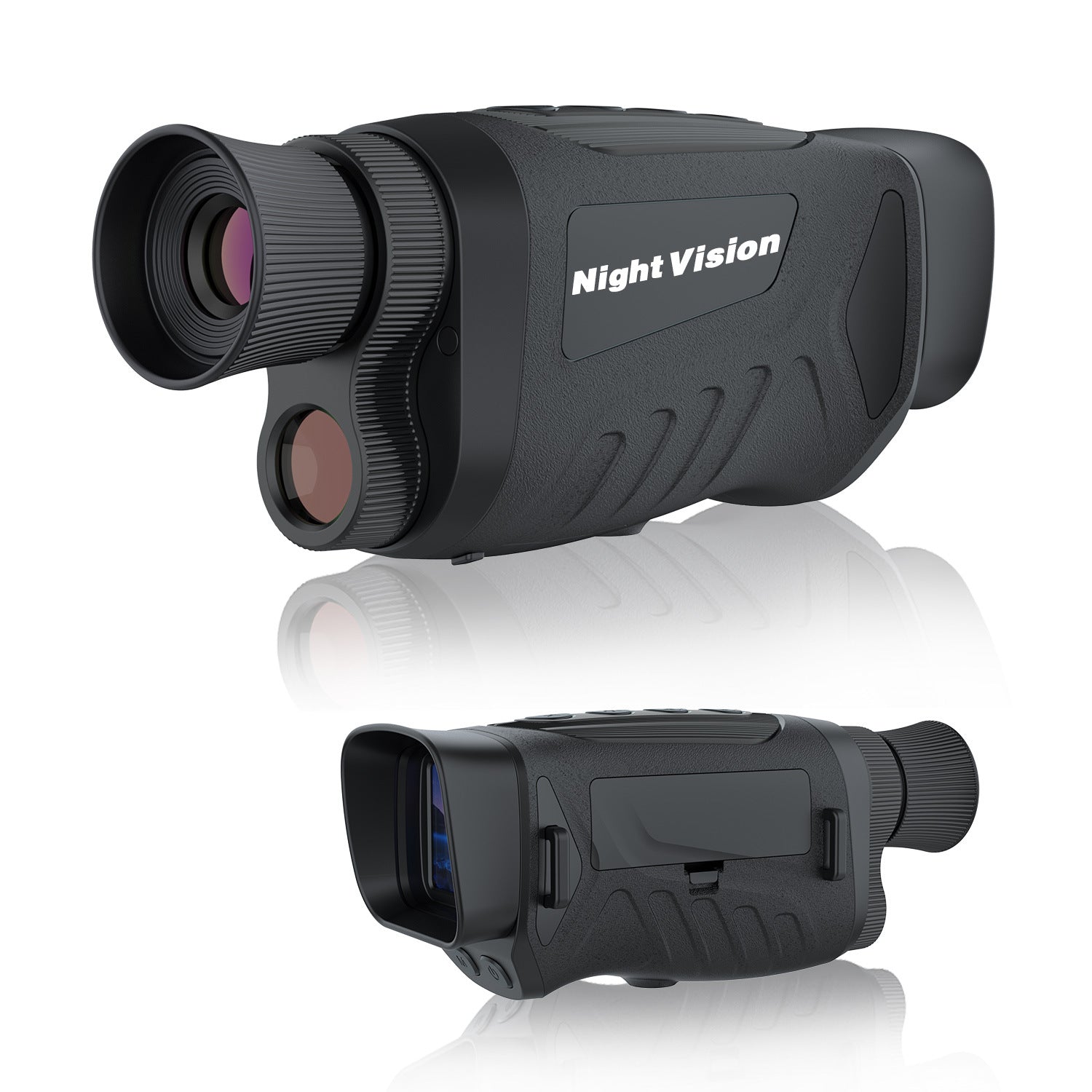 Black HD Digital Night Vision Monocular - High-Magnification Infrared ...