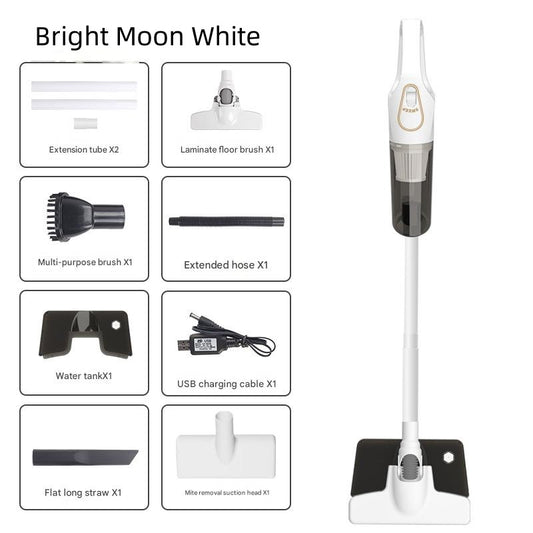 Cordless 2-in-1 Handheld & Stick Vacuum Cleaner with Detachable Water Tank & Dust Mite Remover(white)