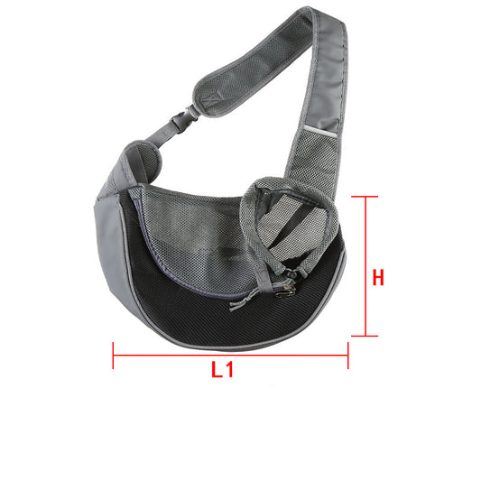 Black Portable Pet Sling Backpack for Small Dogs and Cats – Size S with Breathable Mesh Design