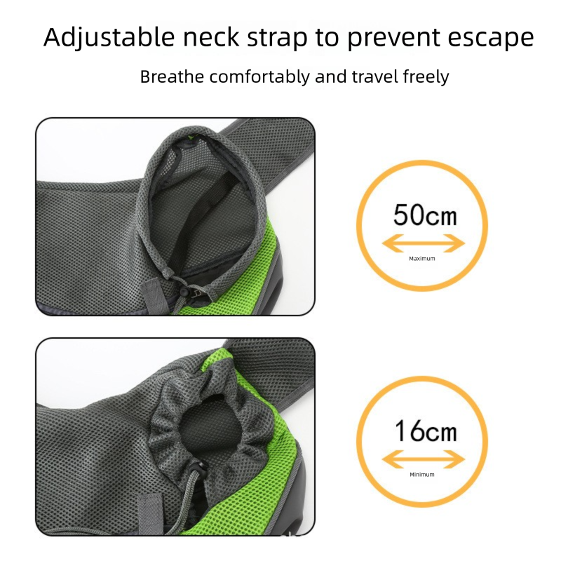 Black Portable Pet Sling Backpack for Small Dogs and Cats – Size S with Breathable Mesh Design
