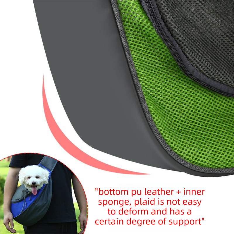 Black Portable Pet Sling Backpack for Small Dogs and Cats – Size S with Breathable Mesh Design