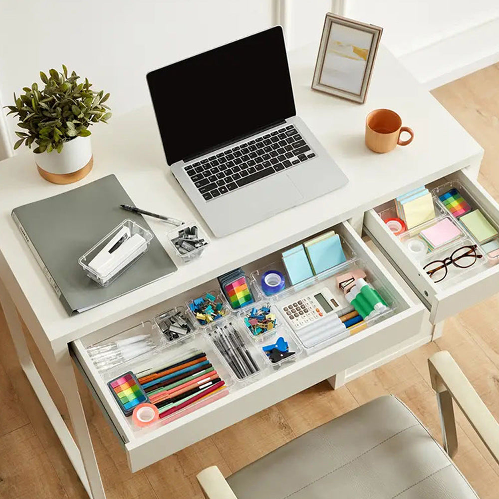 25PCS Transparent Stackable Organizer Set - 4-Size Versatile Desktop & Drawer Divider