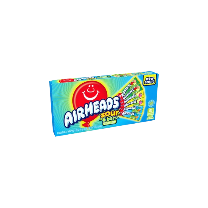 Airheads Sour 6 Bars Assorted Flavours Box 93g