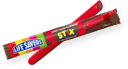 Lifesavers Stix Choc Raspberry 40g