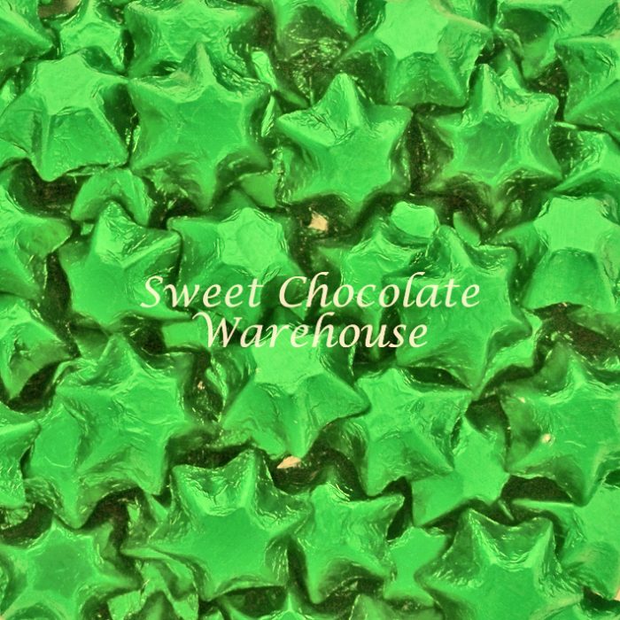 Choc Stars Green Foil 1kg (120 Piece)
