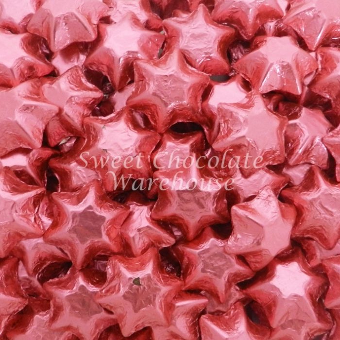 Choc Stars Pink Foil 1kg (120 Pack)