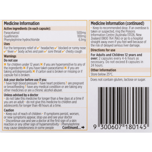 Codral Cold & Flu 6-Signs (16 Tablets)