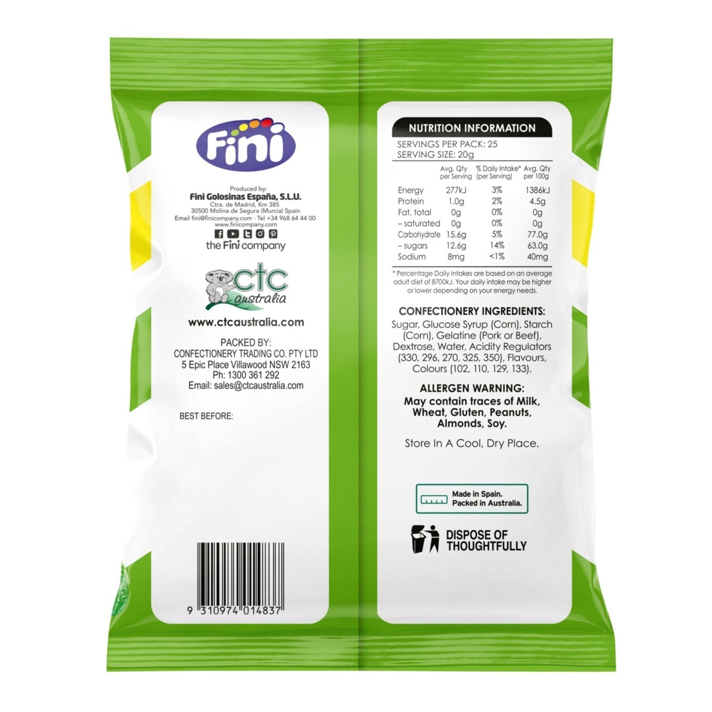 Fini Sour Fingers 500g