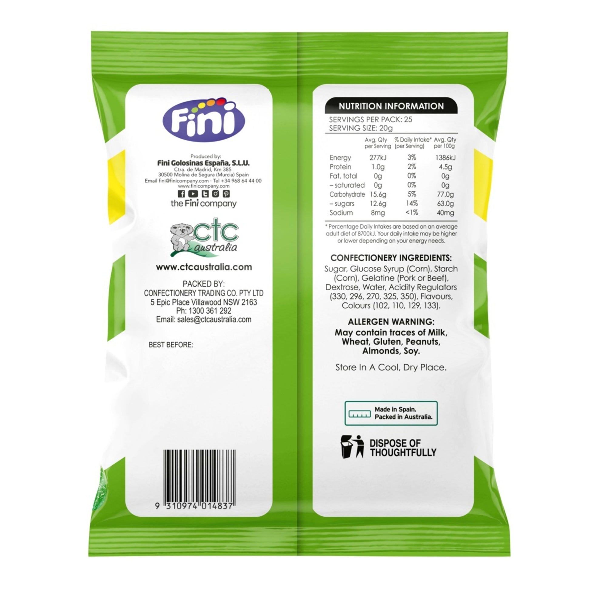 Fini Sour Fingers 500g