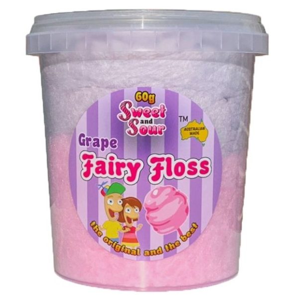 Sweet N Sour Fairy Floss Grape 60g