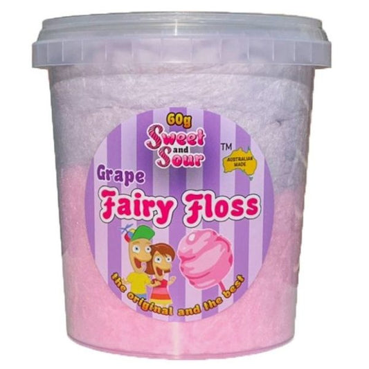 Sweet N Sour Fairy Floss Grape 60g