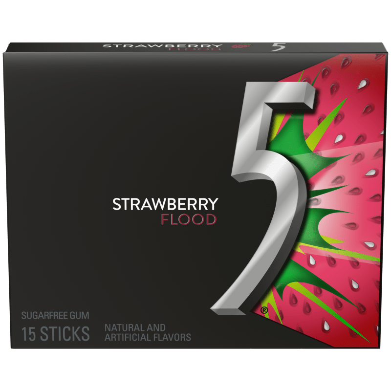 5 Gum Strawberry Flood (15 Pieces)