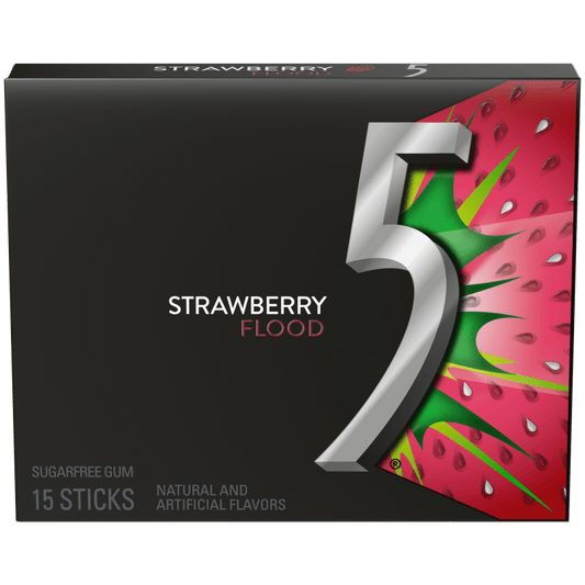 5 Gum Strawberry Flood (15 Pieces)
