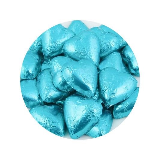 Choc Hearts Tiffany Aqua 1kg (120 Pieces)