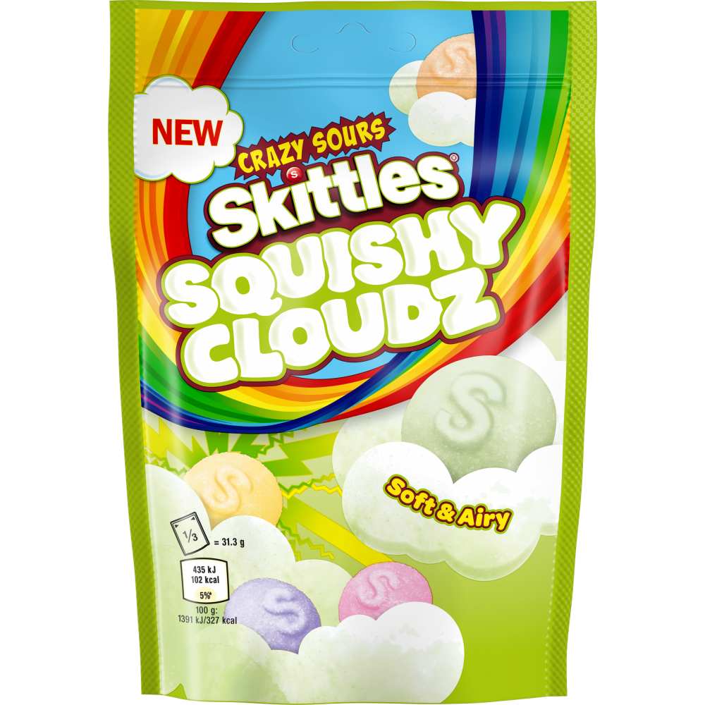 Skittle Squishy Cloudz Sour Pouch Bag 94g