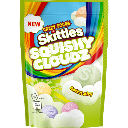 Skittle Squishy Cloudz Sour Pouch Bag 94g
