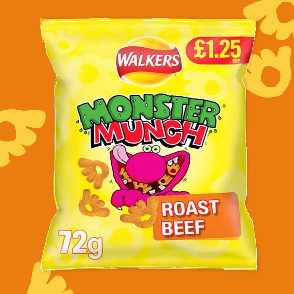 Walkers Monster Munch Rosted Beef Grab Bag 72g