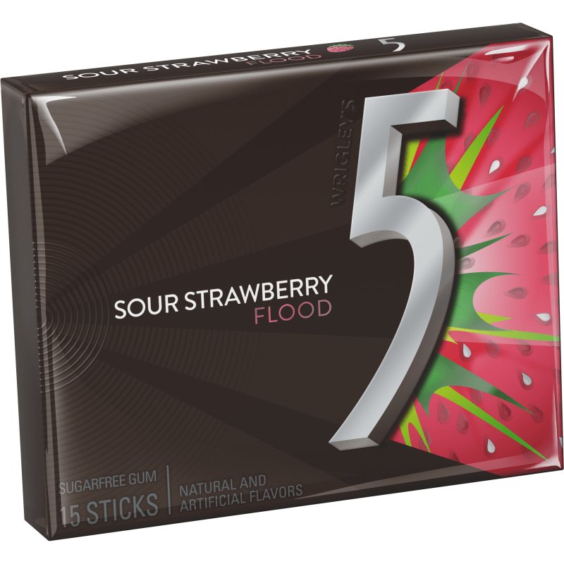 5 Gum Strawberry Flood (15 Pieces)