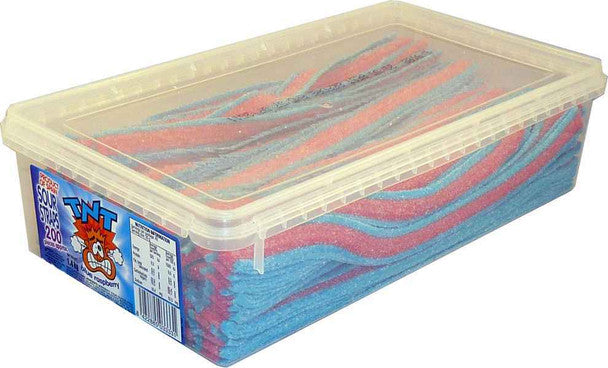 Tnt Sour Straps Blue Raspberry Tub (200 Pieces)