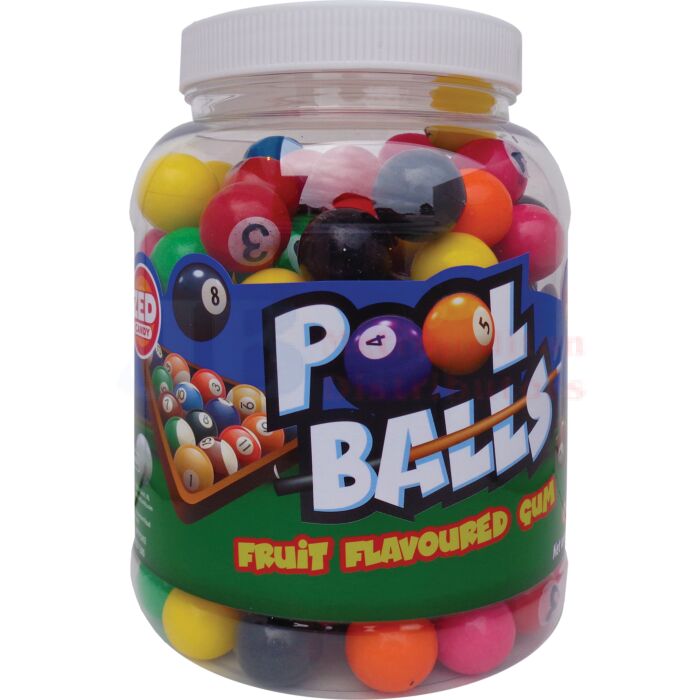 Zed Pool Balls Fruit Flavoured Gum 975g (150 Piece)