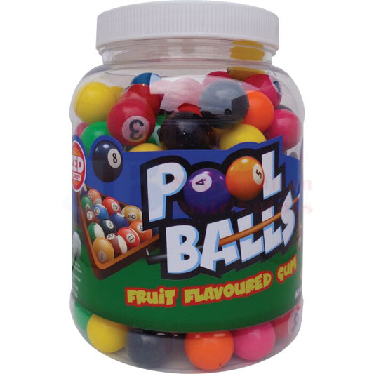 Zed Pool Balls Fruit Flavoured Gum 975g (150 Piece)