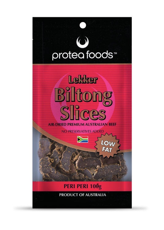 12 X Protea Lekker Biltong Slices 100G Peri Peri