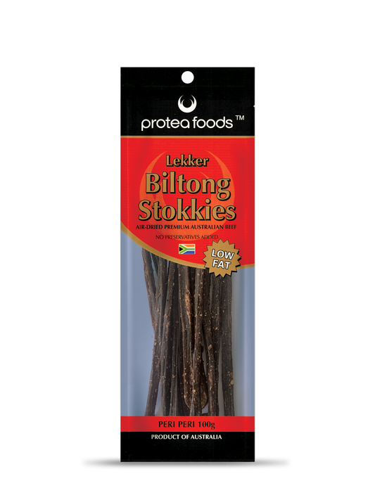 12 X Protea Lekker Biltong Stokkies Peri Peri 100G