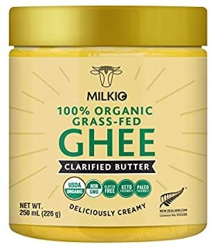250ml Ghee Butter Organic Grass Fed, Organic Butter Ghee, 250g 100% Organic Grass Fed Ghee USDA MILKIO 250 ML