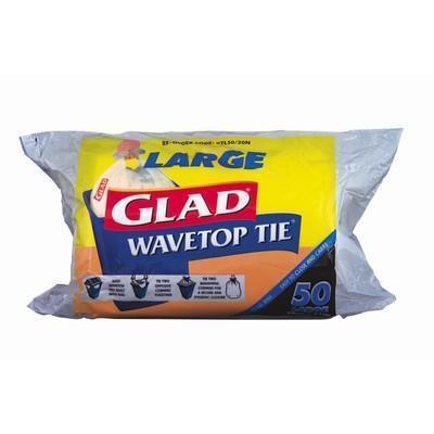 Glad Wave Top Kitchen Tidy Large 36 Litre White Roll 50