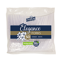 Plastic 50 Forks White Bio