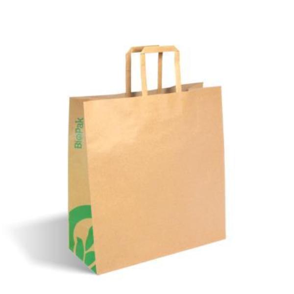 Bags Paper Medium With Flat Handle Recycled (Fsc)Biopak