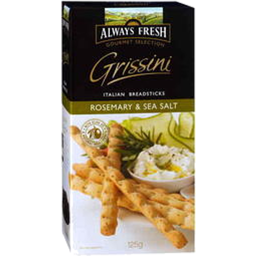 6 X Grissini Rosemary & Sea Salt 125G