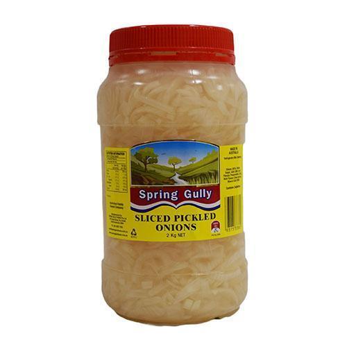 6 X Spring Gully Onions Pickled Sliced 2Kg