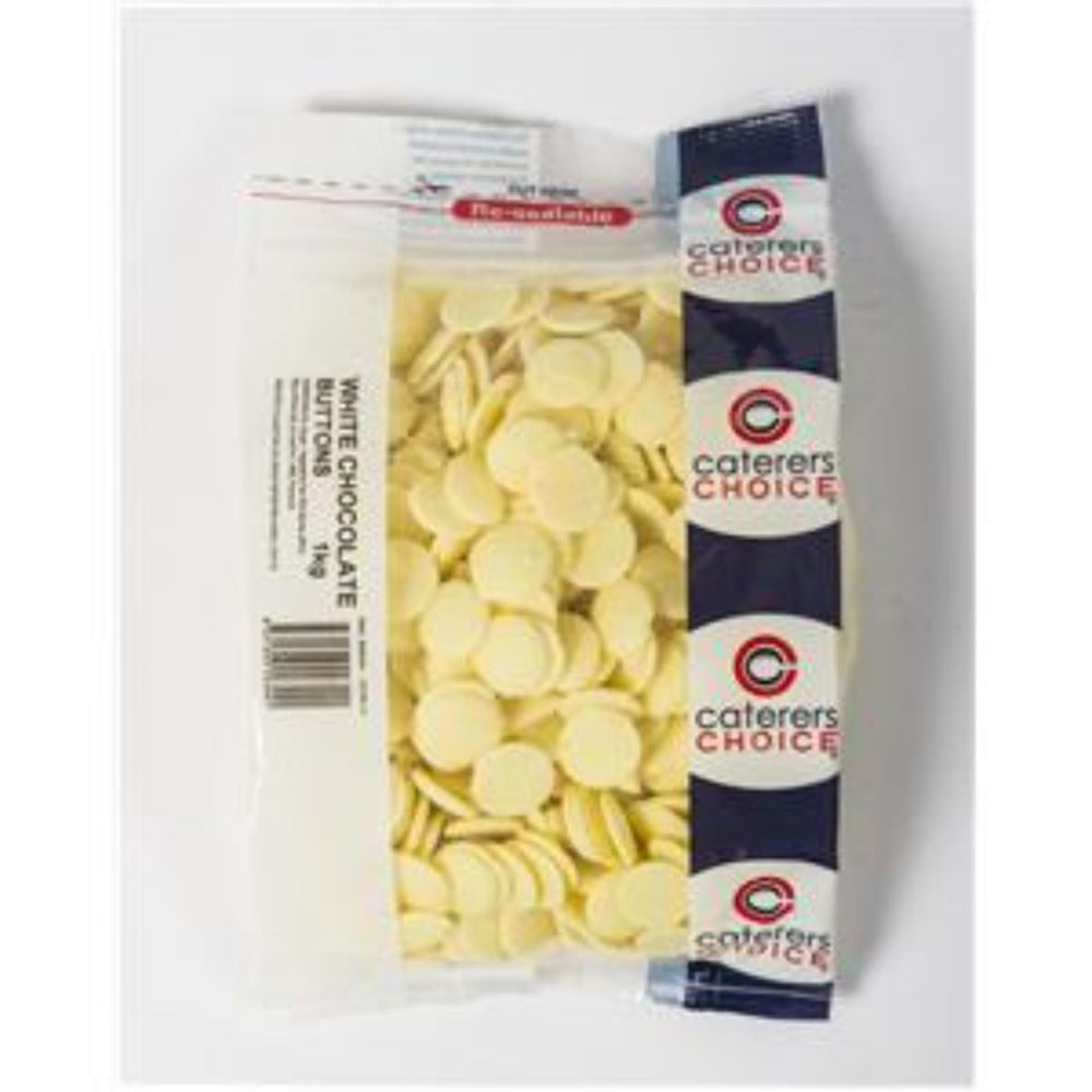 8Kg Snowhite Chocolate Buttons White 8 X 1Kg